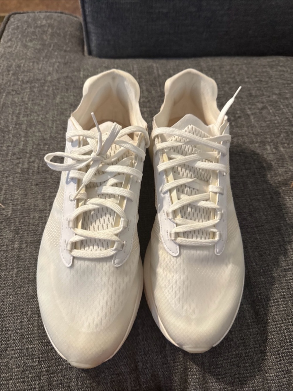 All-White Lace-Up Casual Sneakers